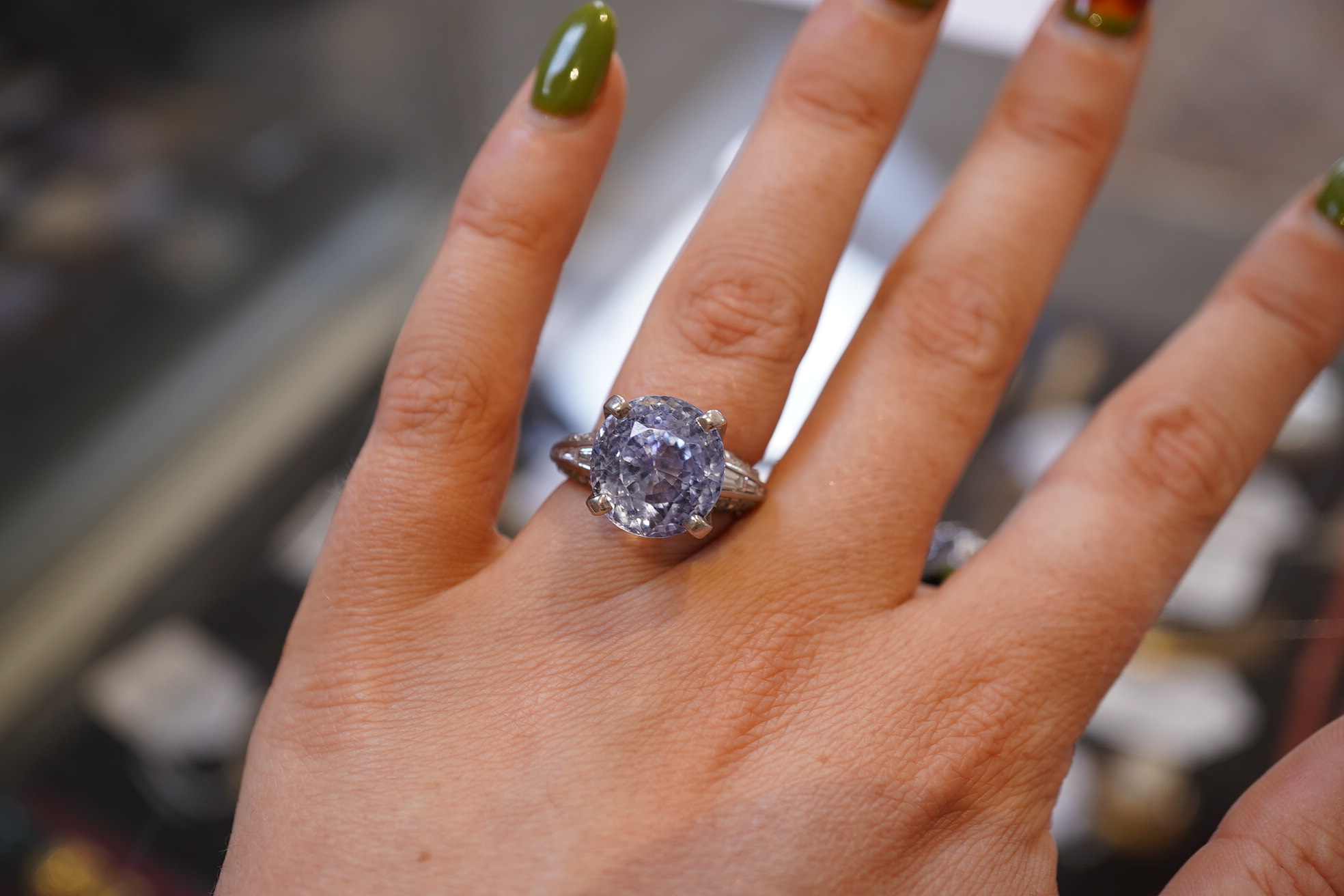 A sapphire and diamond ring